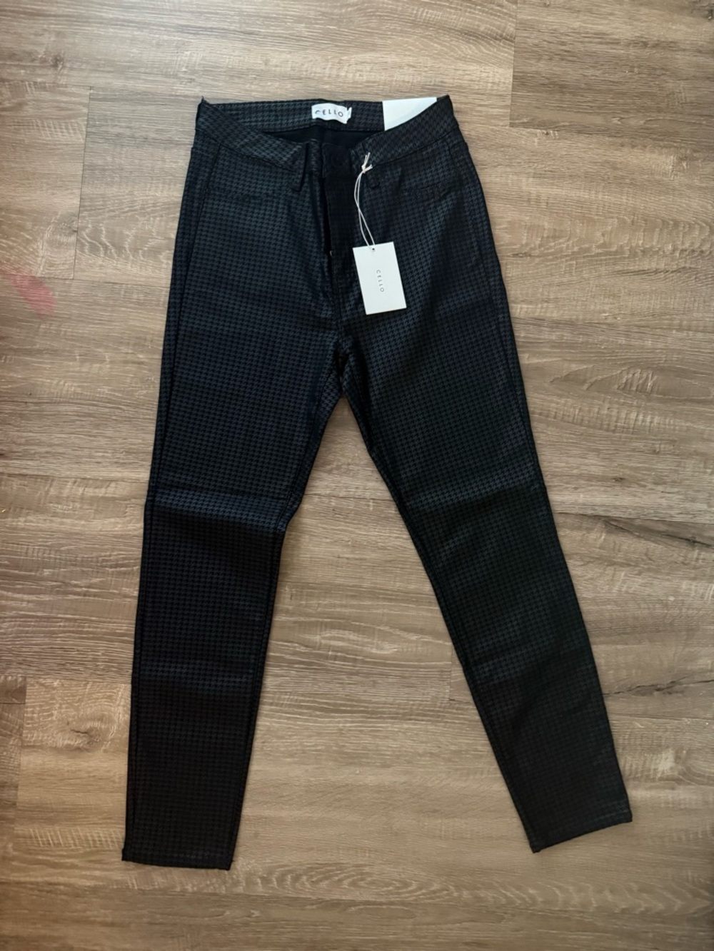 Cello Black Houndstooth Skinny Pants